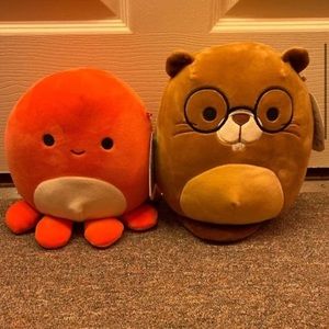 Octopus and beaver squishmallow